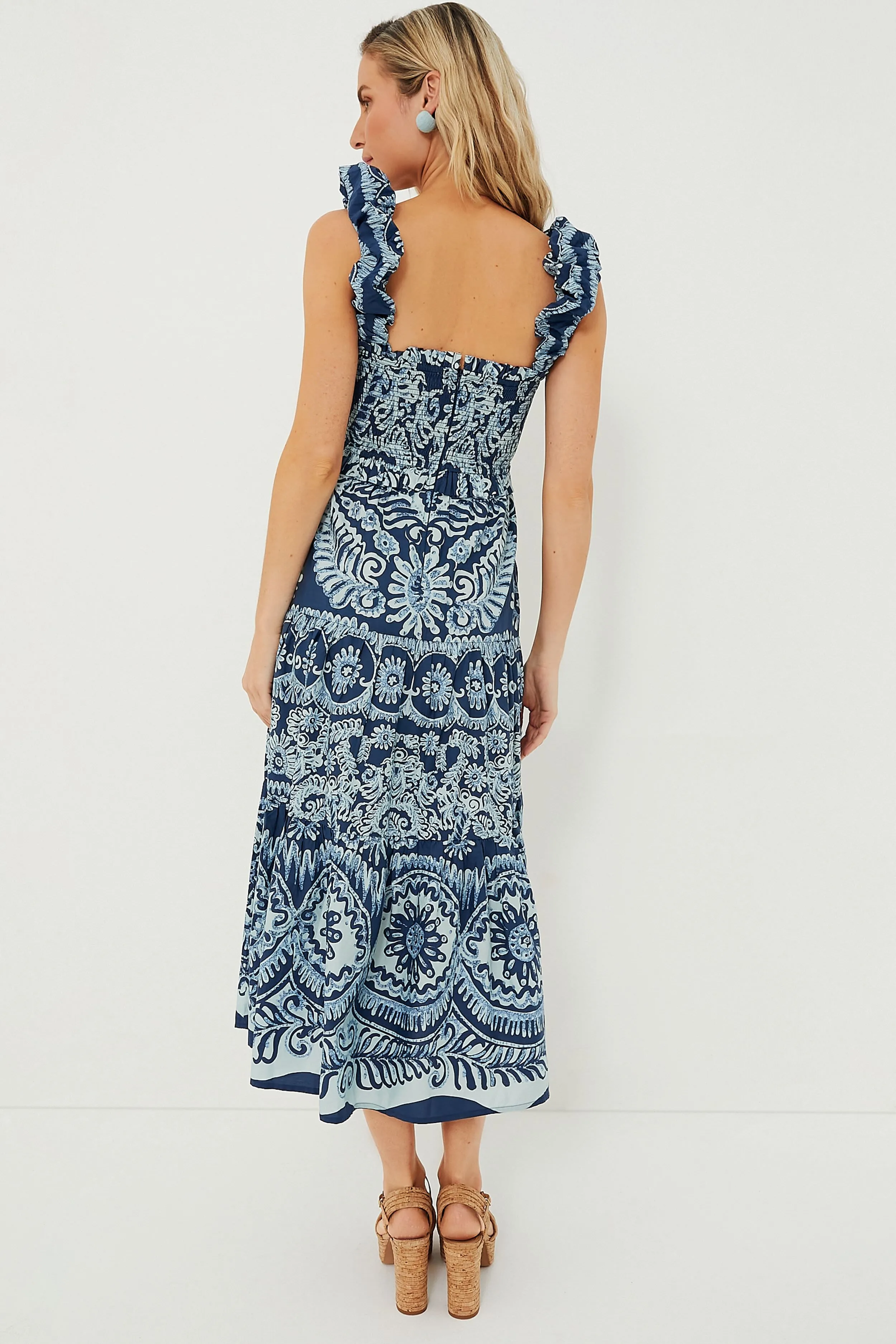 Exclusive Charlough Sleeveless Smocked Midi Dress