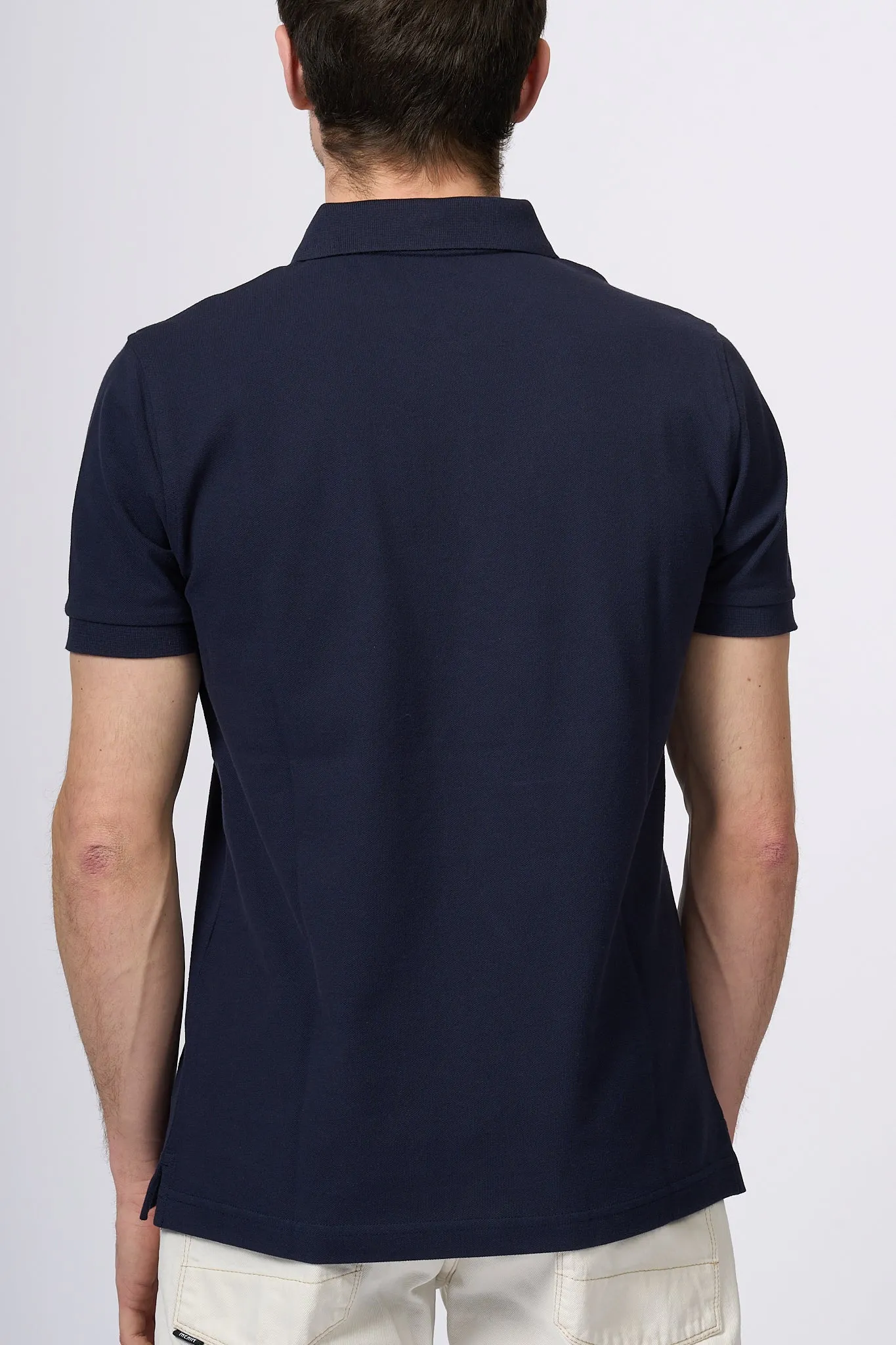 Fay Dark Blue Piquet Polo for Men