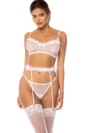 Feather Mesh 3-Piece Set with Trim