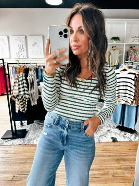 Fitted Jacquared Stripe Top-2 Colors