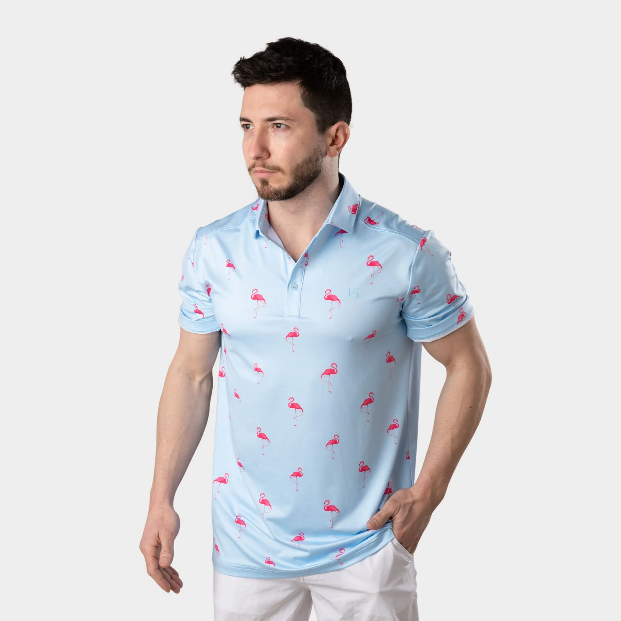 Flamingo Lake Sporty Polo Shirt