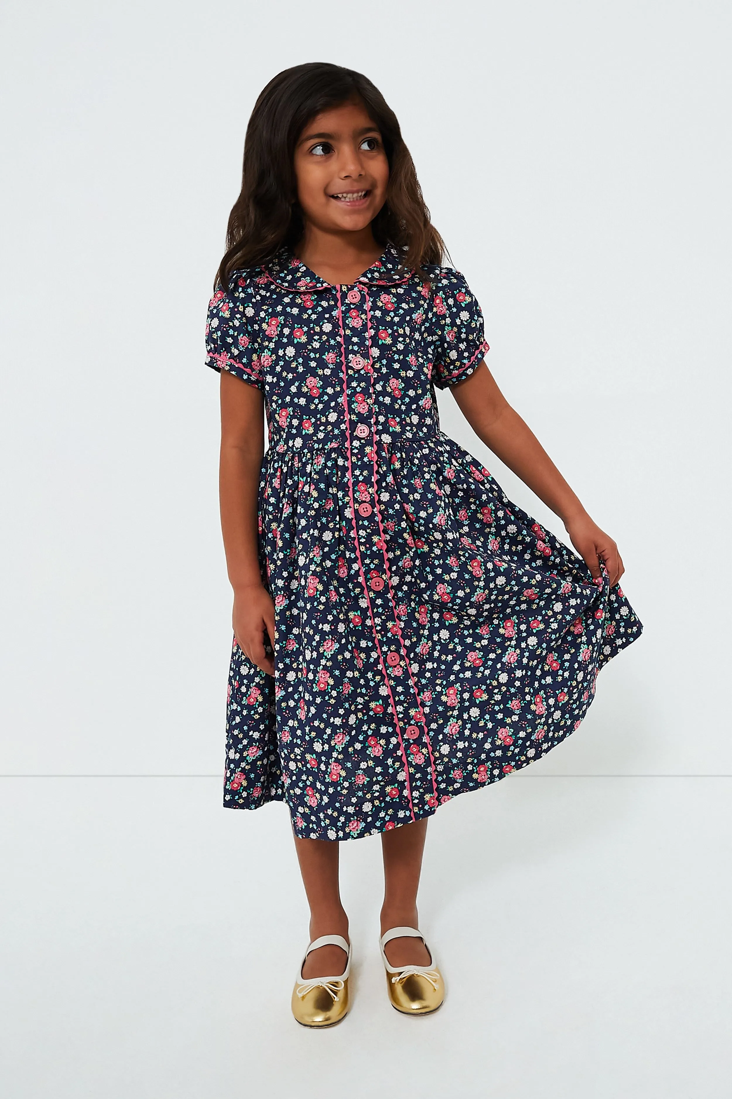 Floral Button-Front Dress