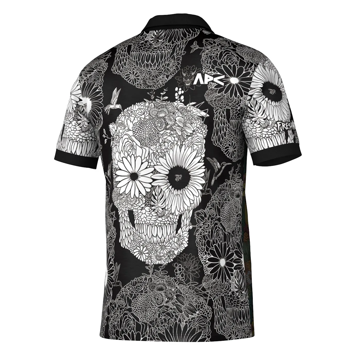 Floral Skull Polo Shirt