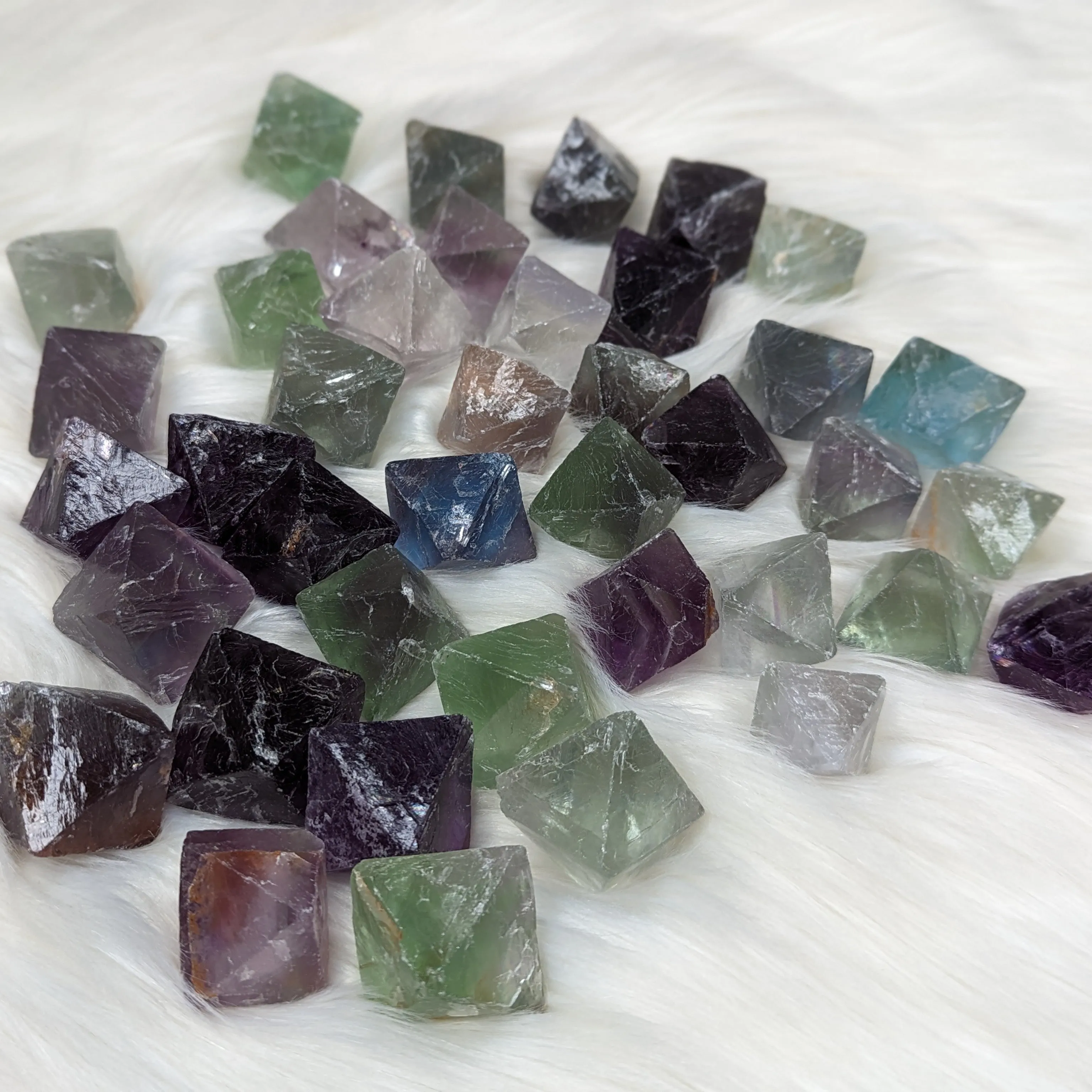 Flourite Octohedrons ~ Set of Five ~ Vibrant and Energetic