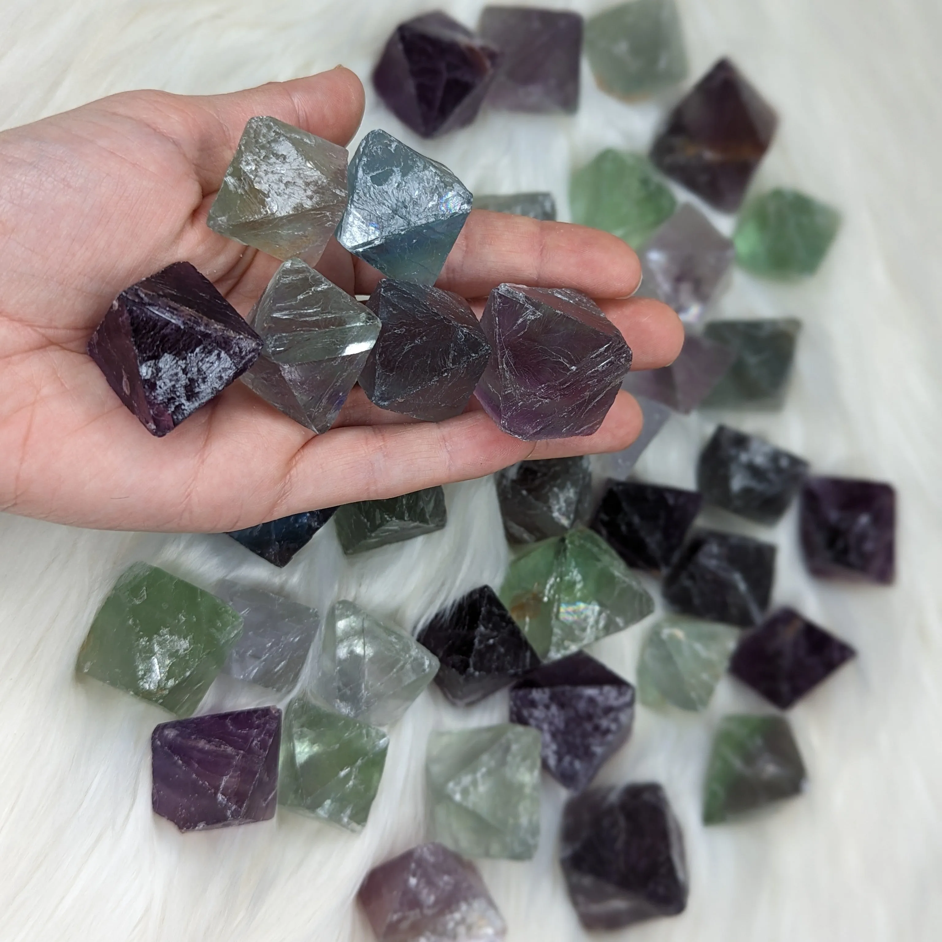 Flourite Octohedrons ~ Set of Five ~ Vibrant and Energetic