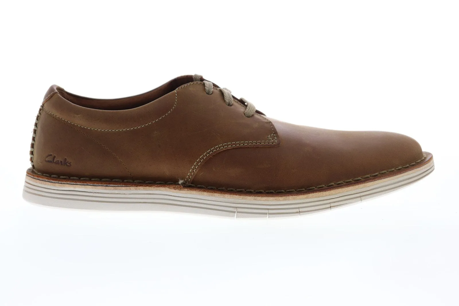 Forge Vibe Mens Brown Leather Plain Toe Oxfords