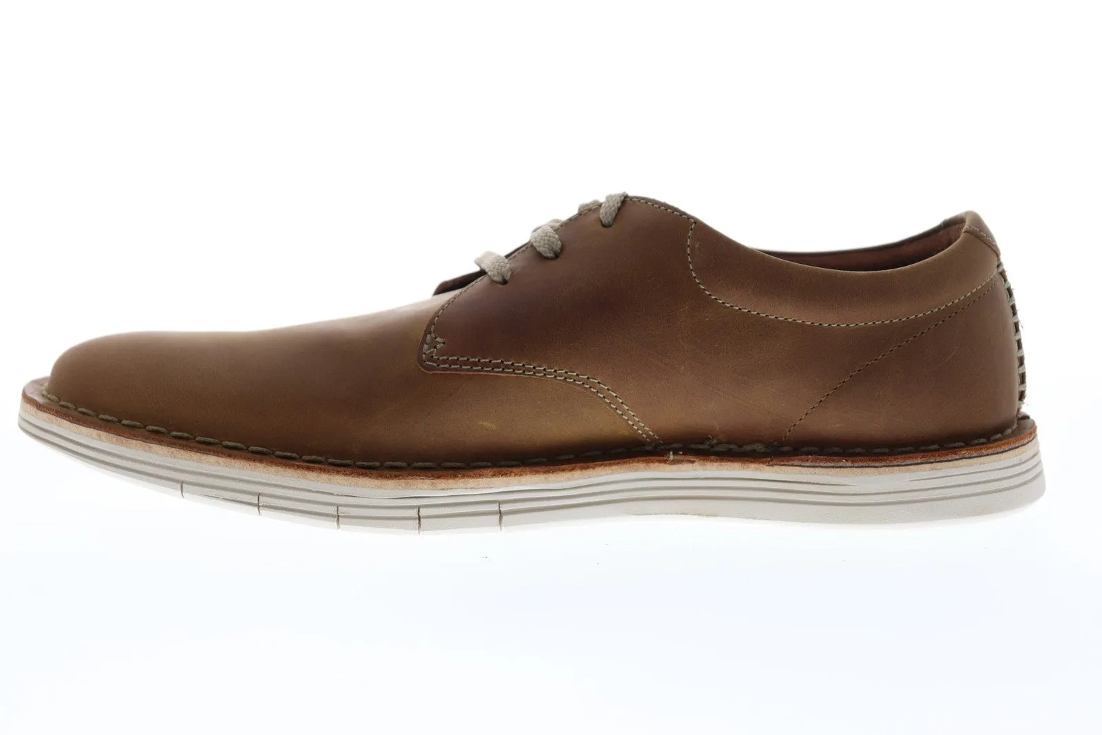 Forge Vibe Mens Brown Leather Plain Toe Oxfords