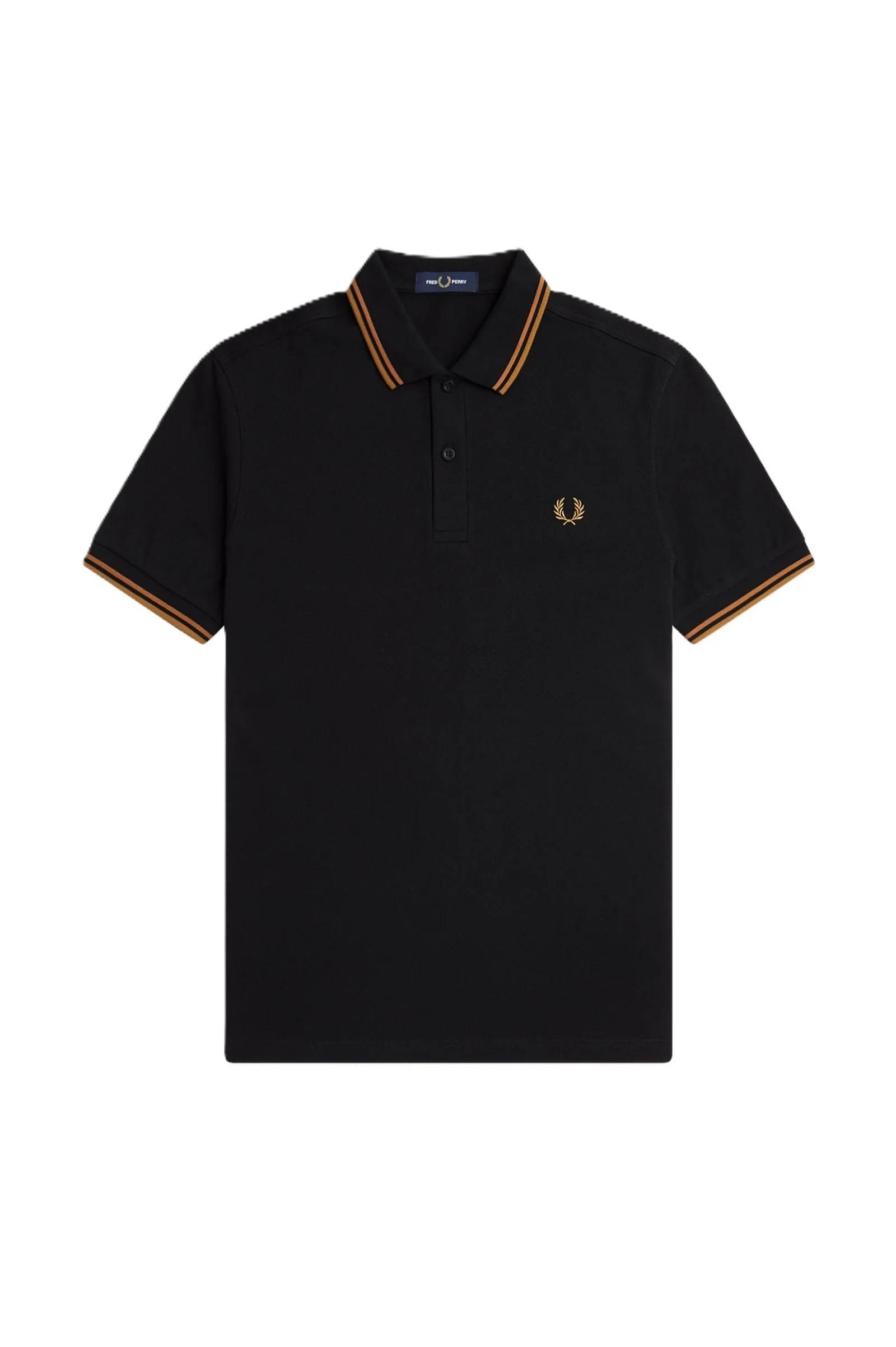 Fred Perry Twin Tipped Polo Shirt Blk/Nutflk/DkCar