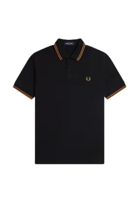 Fred Perry Twin Tipped Polo Shirt Blk/Nutflk/DkCar