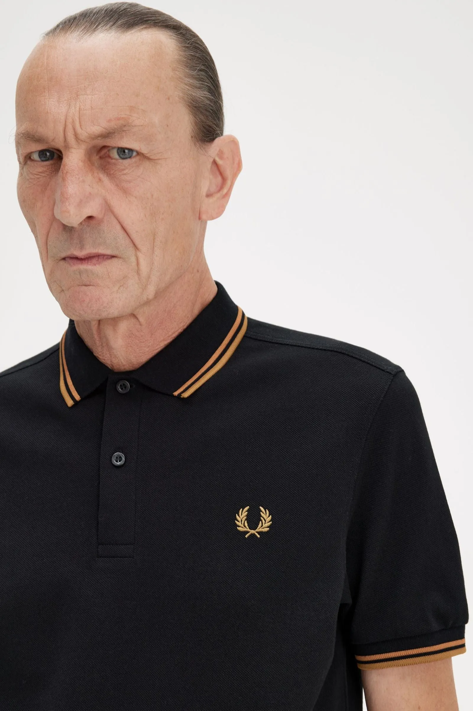 Fred Perry Twin Tipped Polo Shirt Blk/Nutflk/DkCar