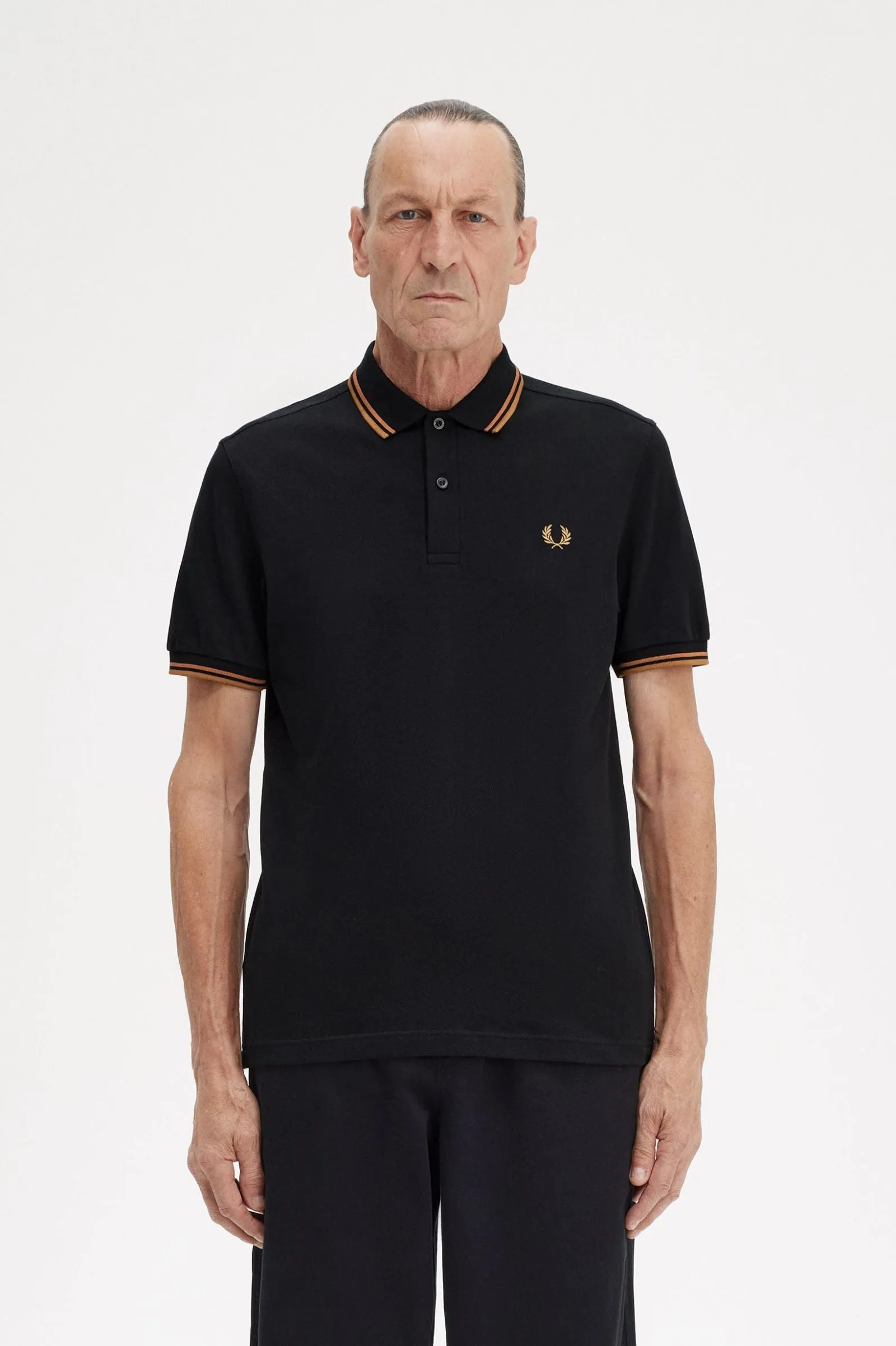 Fred Perry Twin Tipped Polo Shirt Blk/Nutflk/DkCar