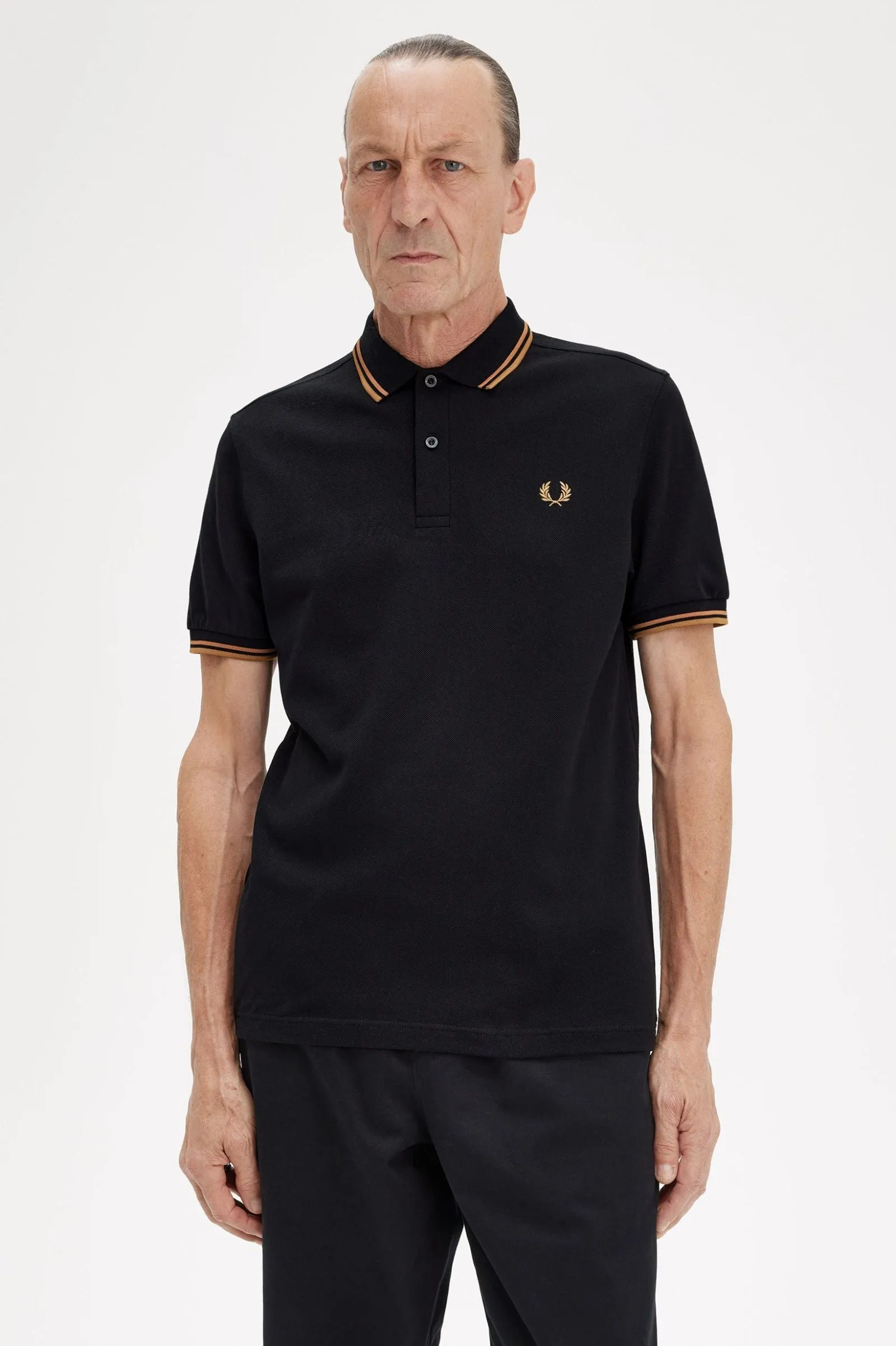 Fred Perry Twin Tipped Polo Shirt Blk/Nutflk/DkCar