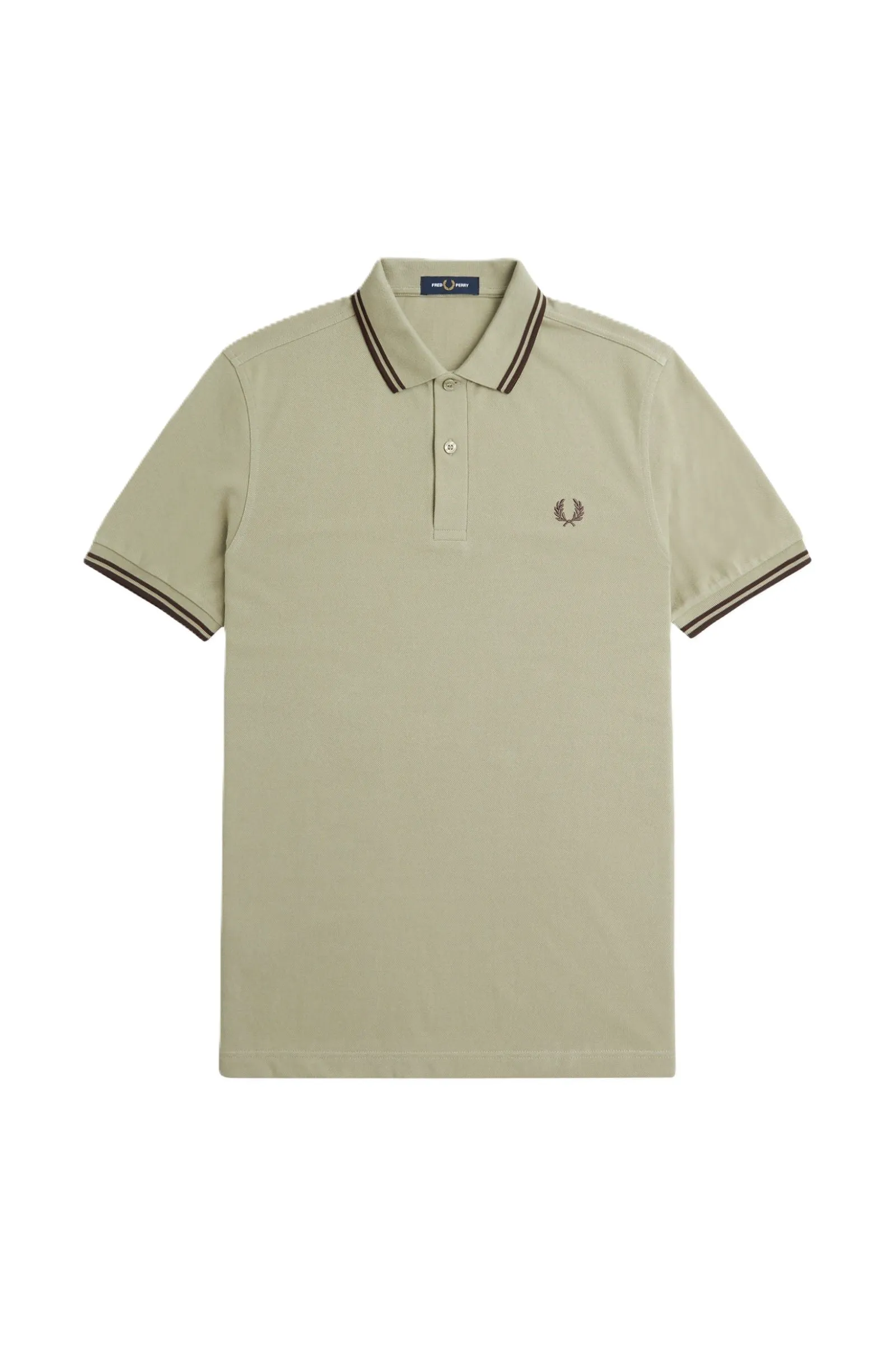 Fred Perry Twin Tipped Polo Shirt Warm Grey/Brick