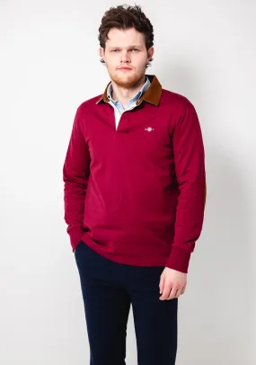 Gant Cord Collar Heavy Rugger Polo Shirt, Rich Wine