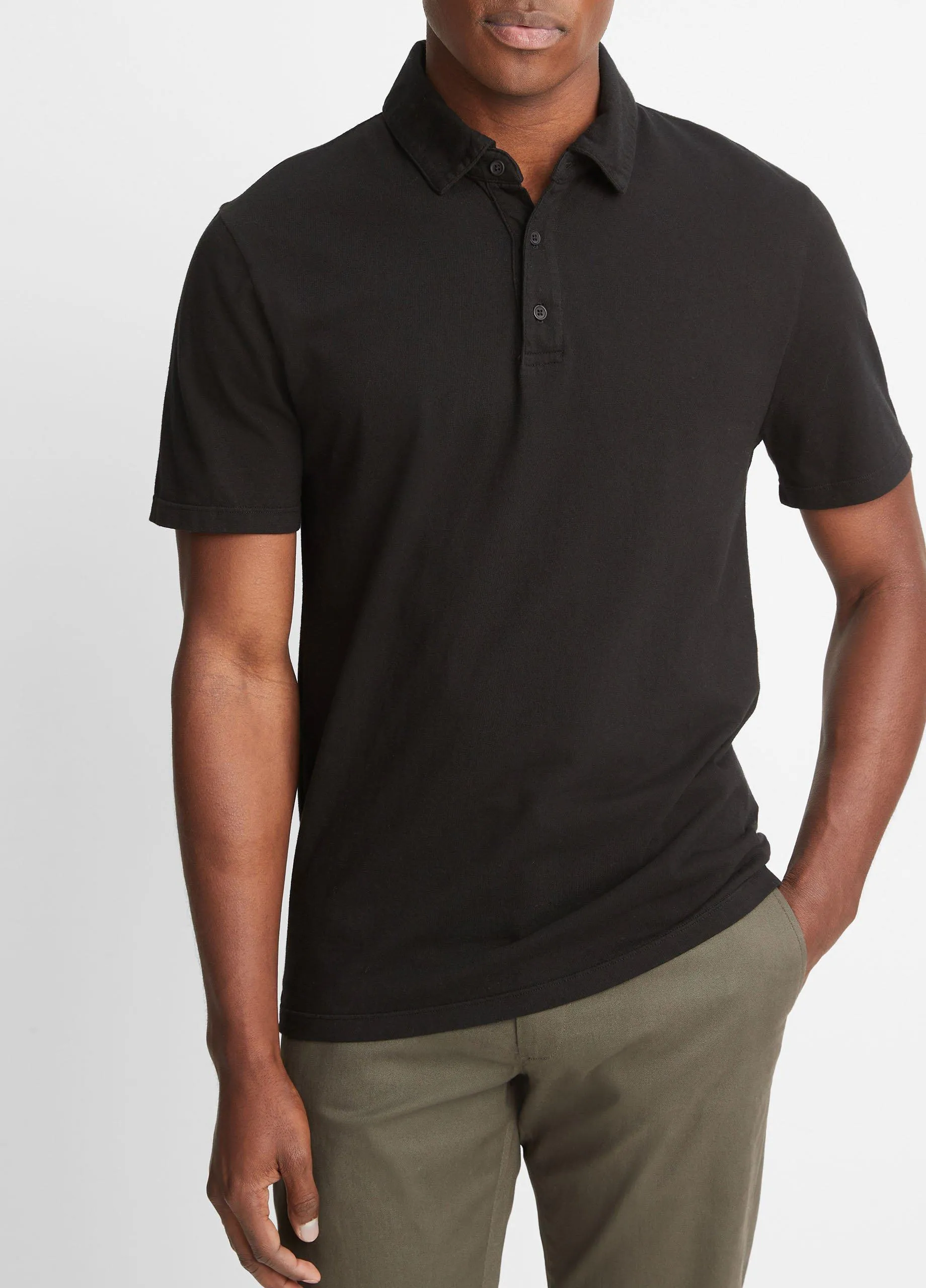 Garment Dye Cotton Polo Shirt