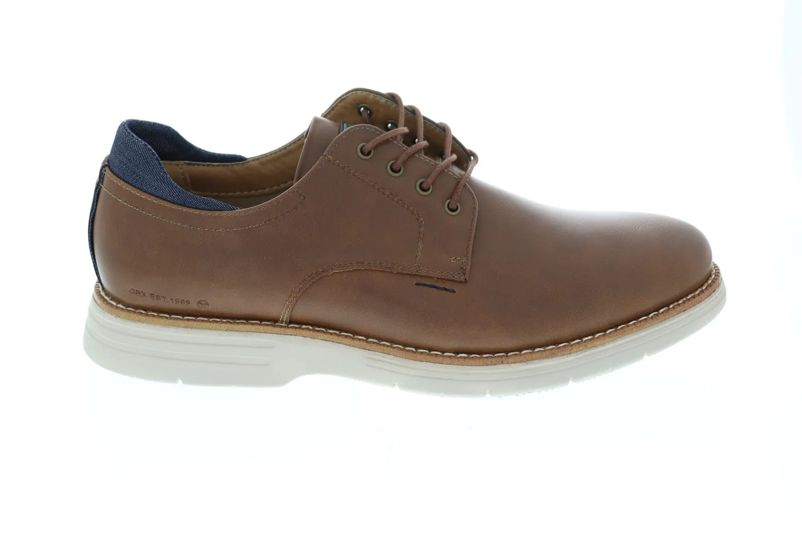 GBX Hatch 137804 Men's Brown Leather Lace-Up Oxfords with Plain Toe