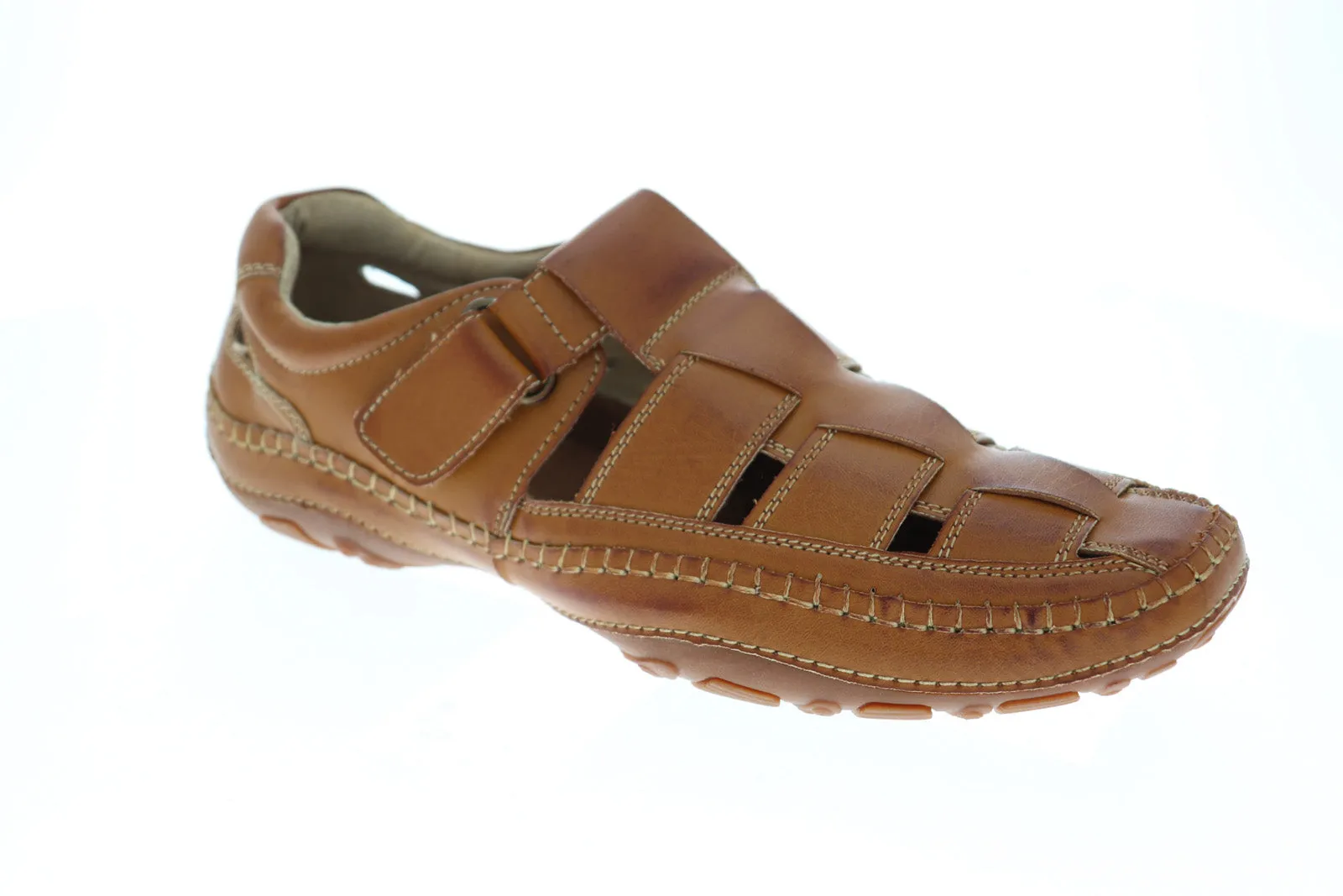 GBX Sentaur 135594 Men's Brown Leather Slip-On Sport Sandals - Shoes