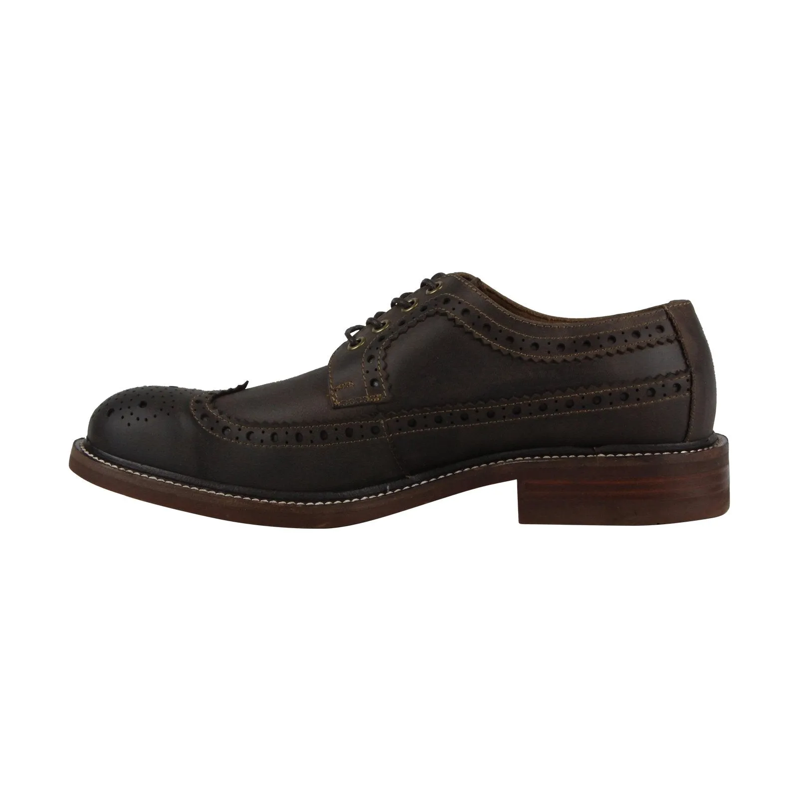 Giles Mens Brown Leather Wingtip Oxfords