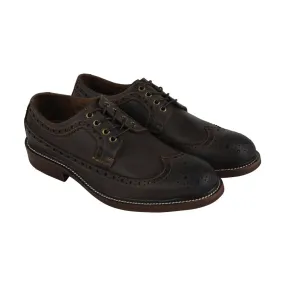 Giles Mens Brown Leather Wingtip Oxfords