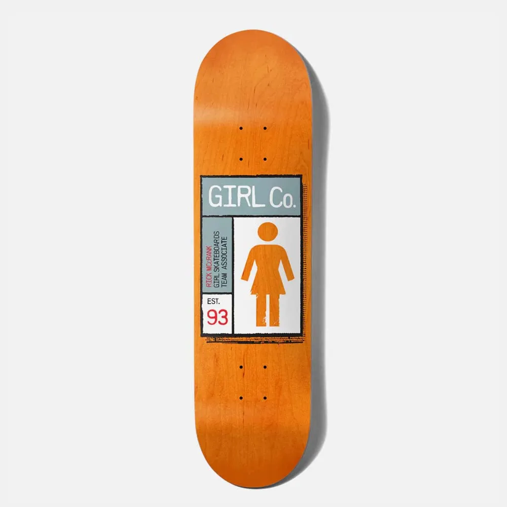 Girl Skateboards - 8.25 Rick McCrank Twin Tip Skateboard Deck - Orange