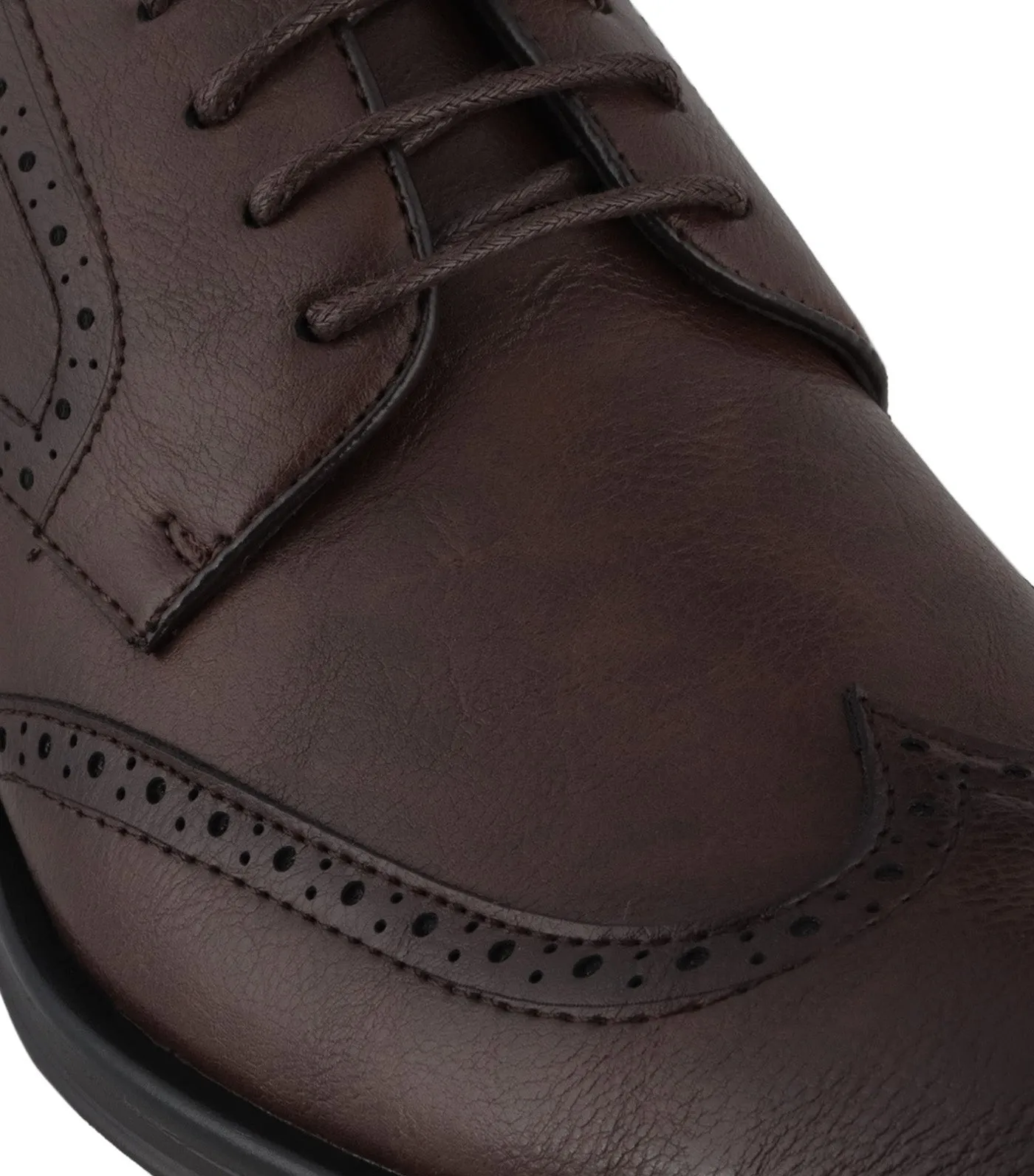 Tan Lace Up Global Wingtip Shoes