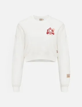 Godhead and Logo Print Cropped Sweatshirt