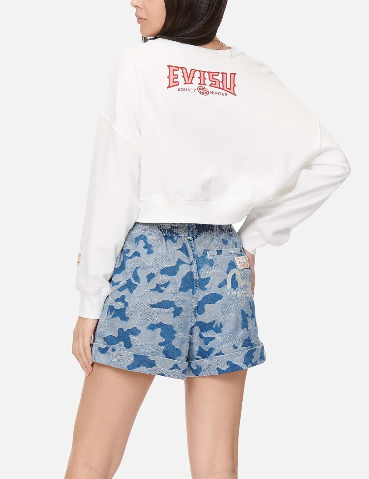 Godhead and Logo Print Cropped Sweatshirt