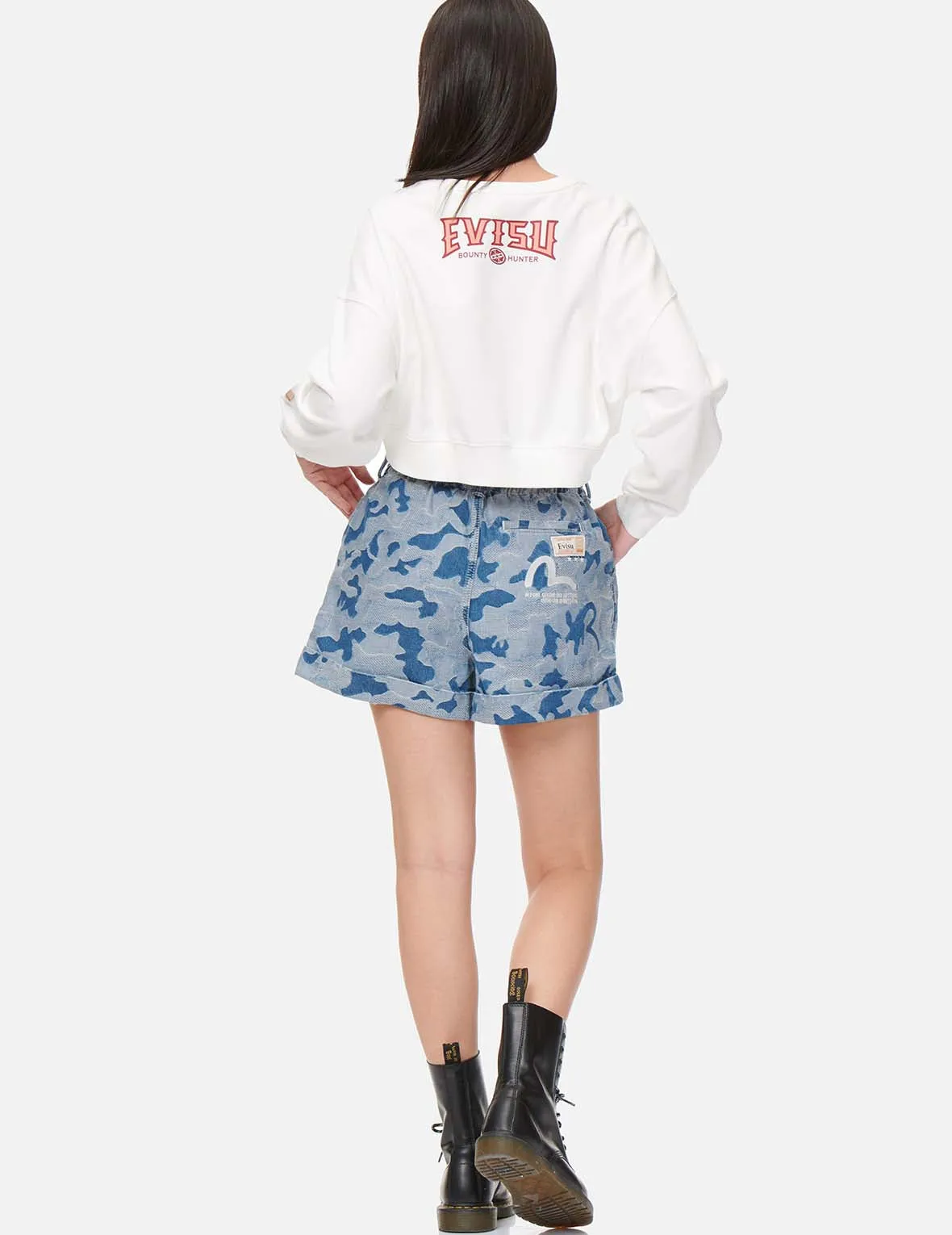 Godhead and Logo Print Cropped Sweatshirt