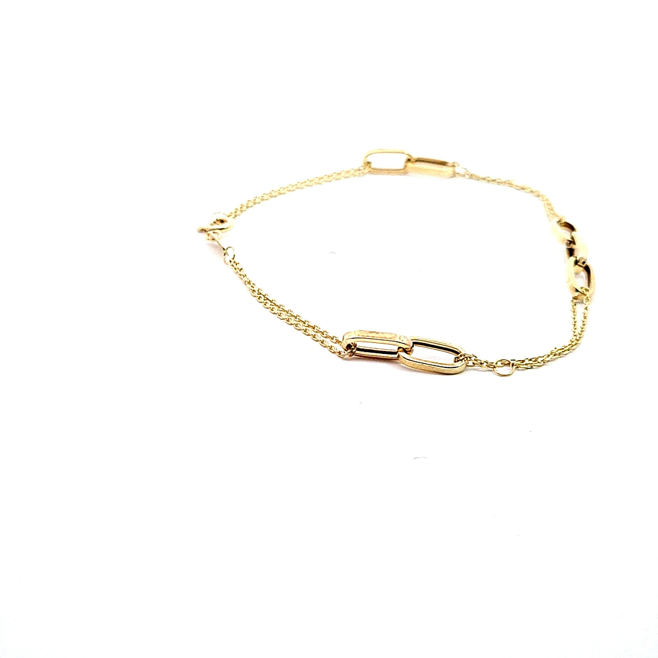 Gold ladies Paperlink'n'Cable bracelet 36635