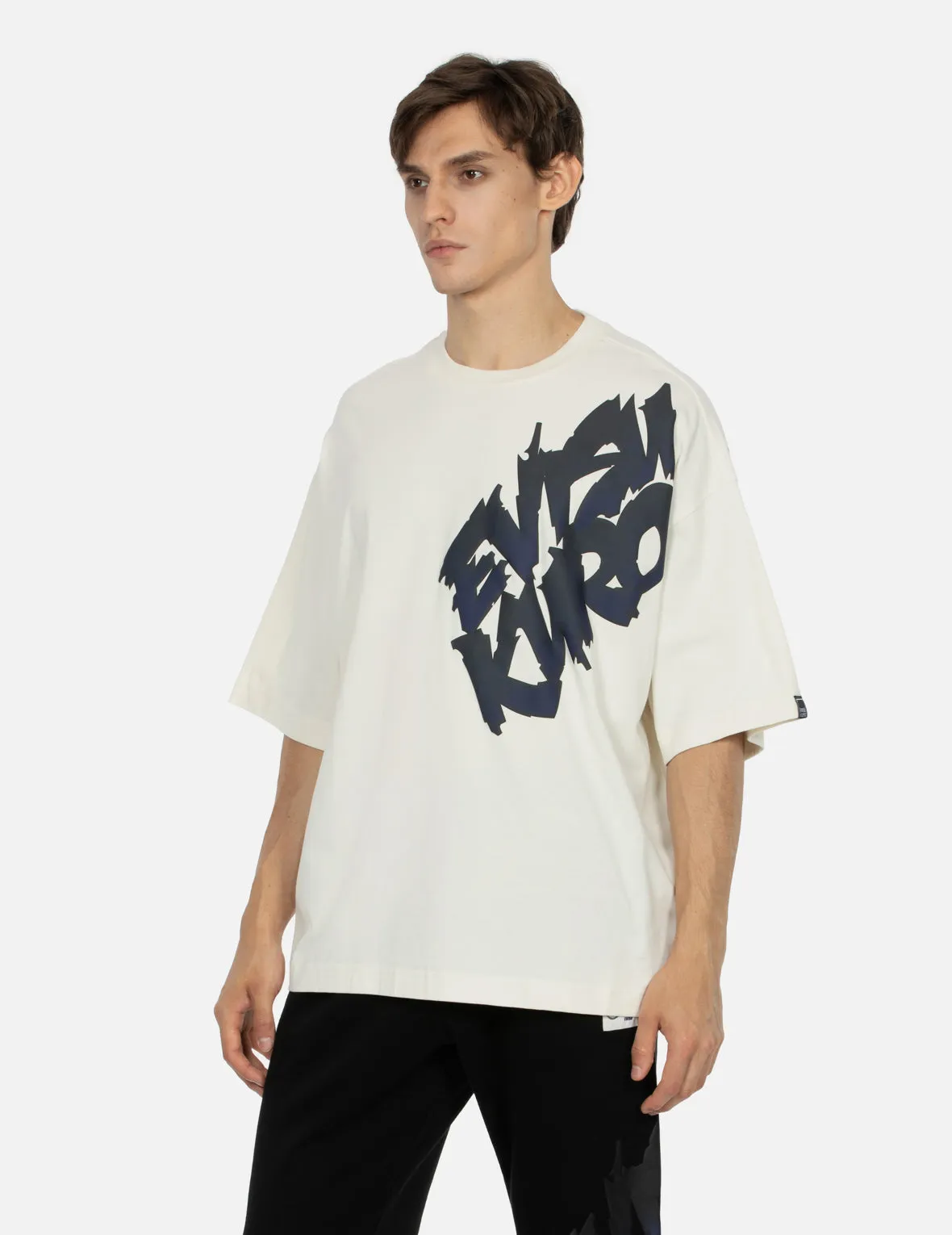 Gradient Graffiti Logo Print Fashion Fit T-shirt