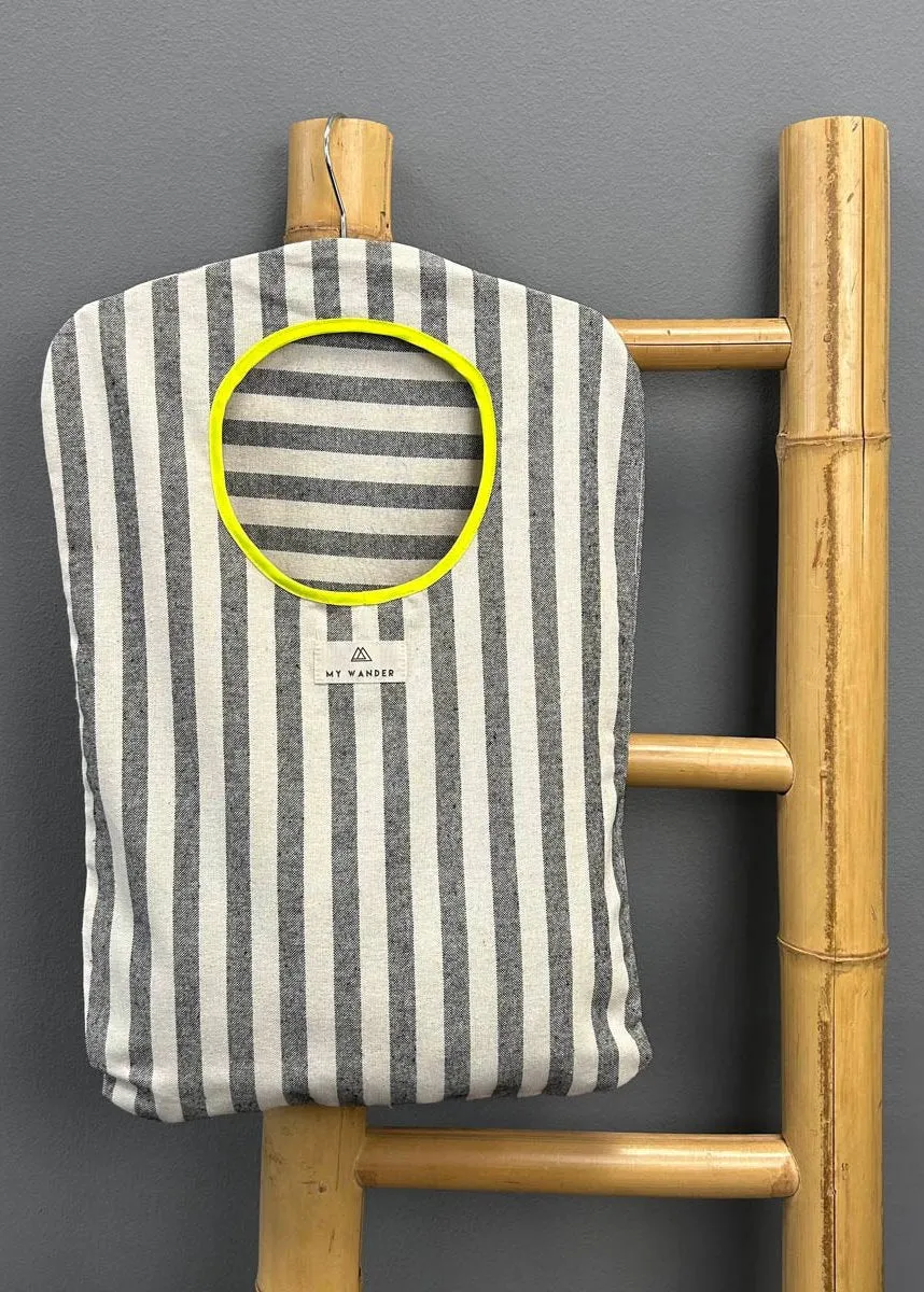 Gray Stripes Dirty Clothes Bag Travel