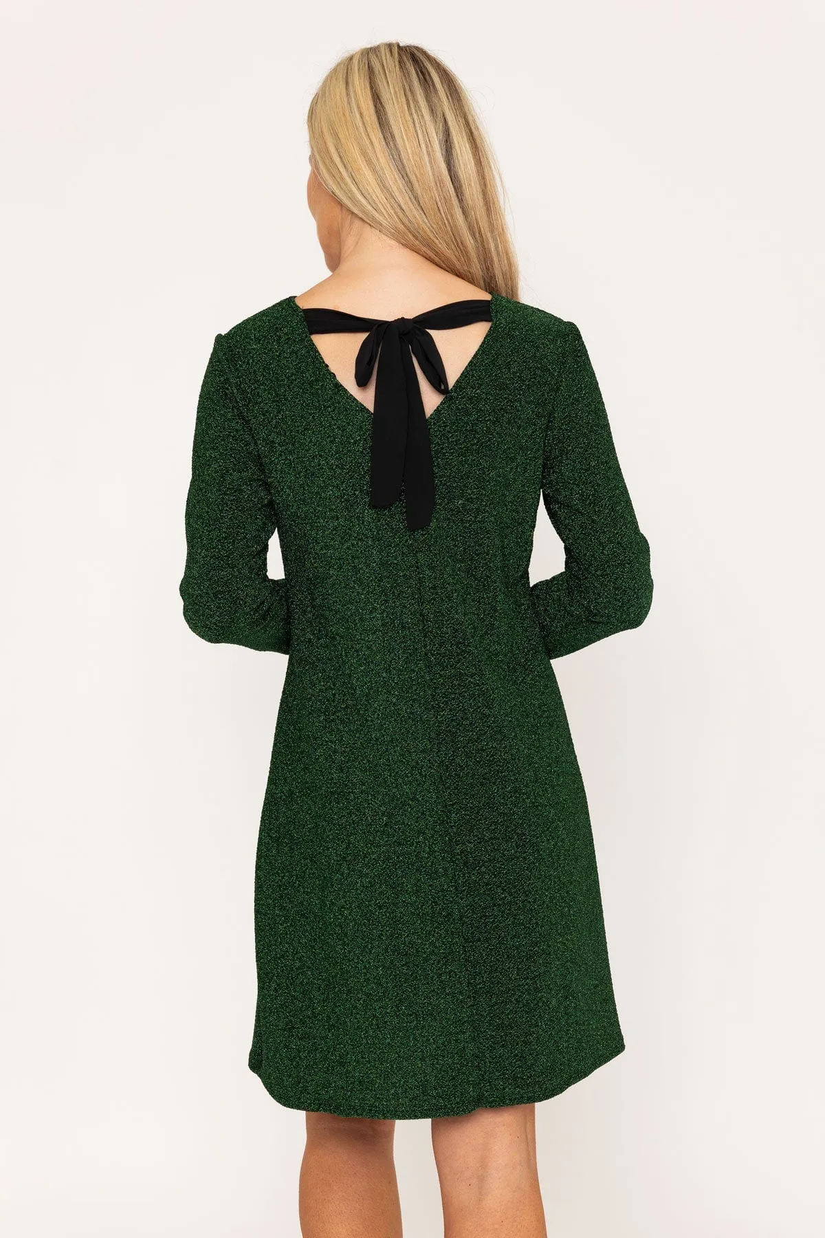 Green Sparkle Long Sleeve Mini Dress