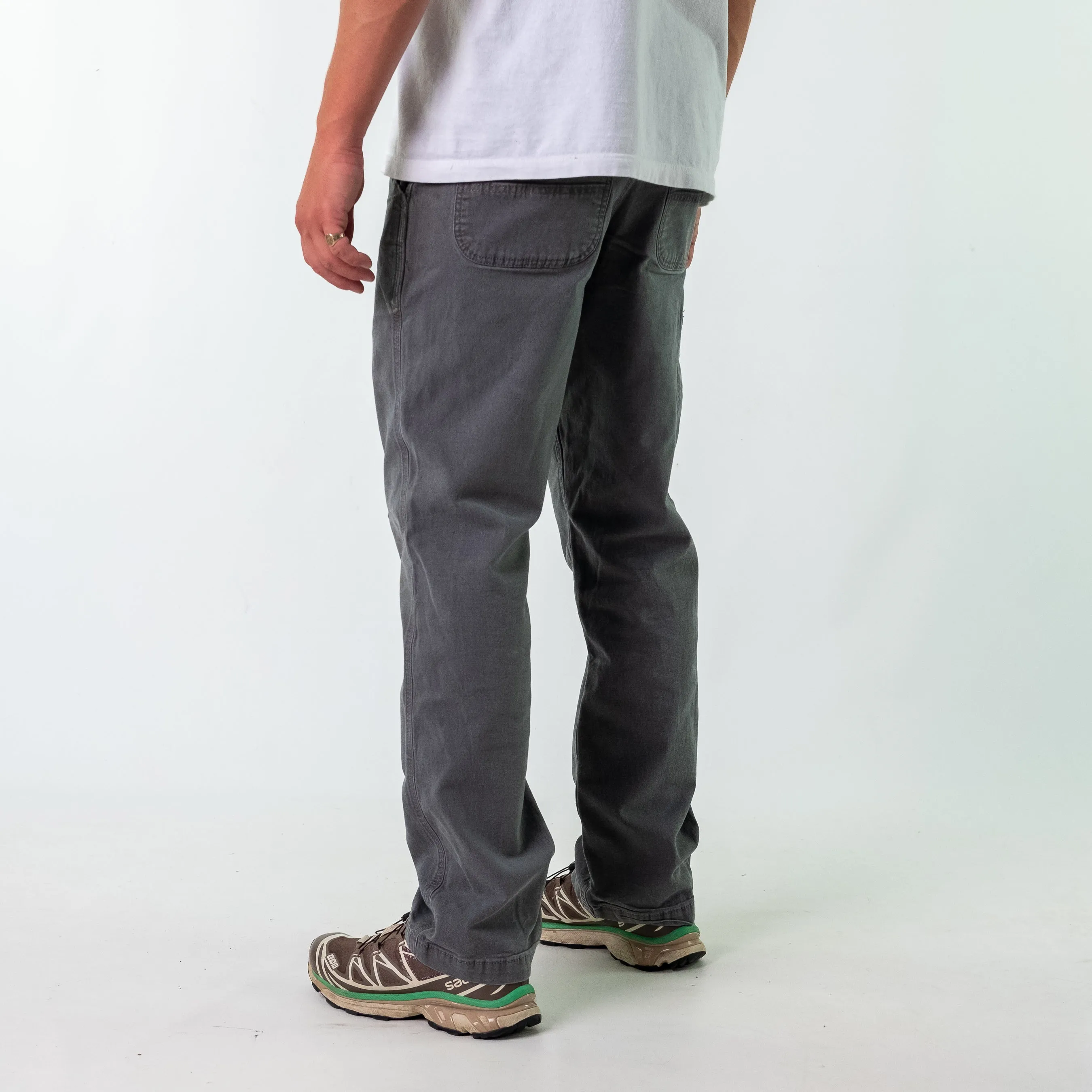 Grey y2ks Carhartt Canvas Carpenter Jeans Baggy Pants (34x32)