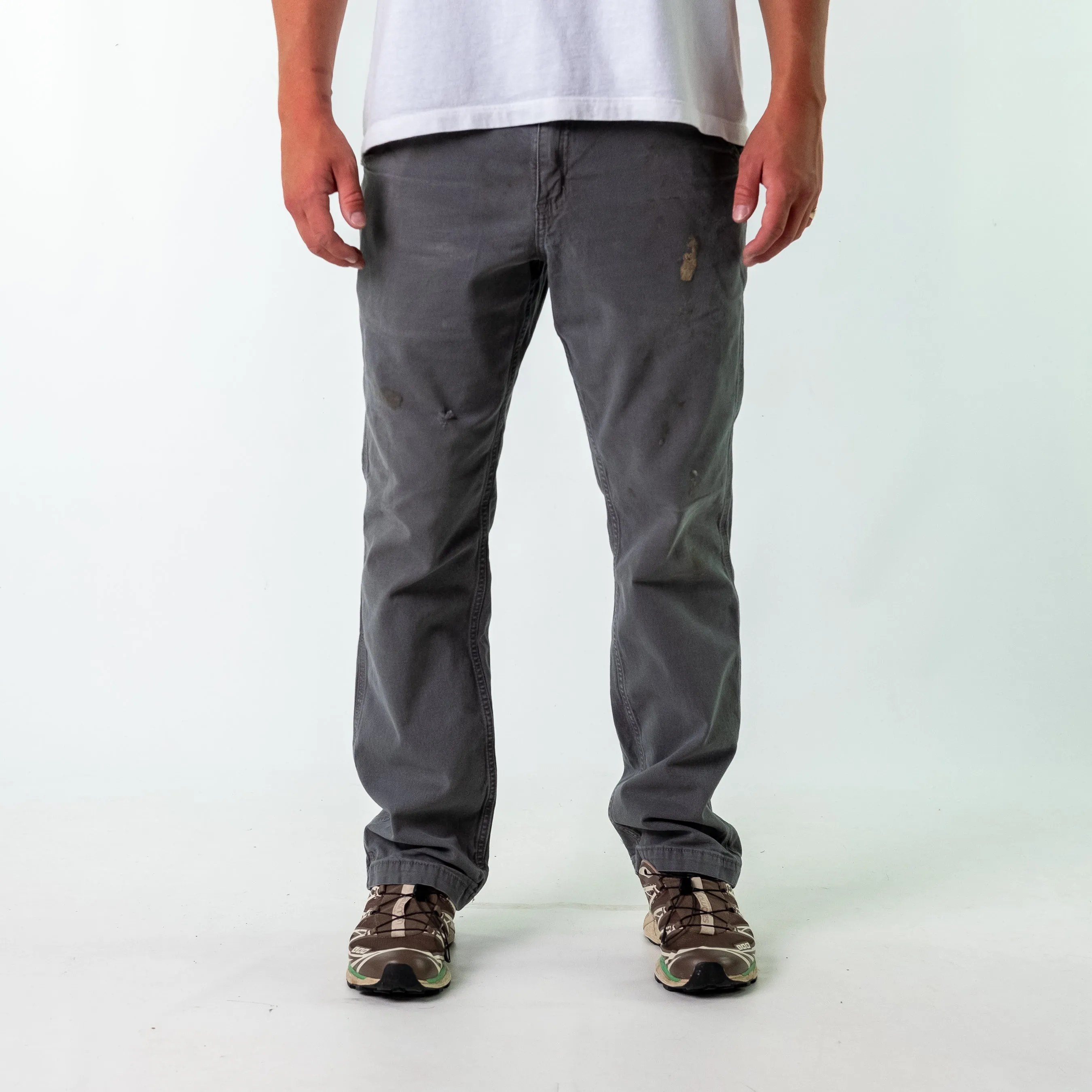 Grey y2ks Carhartt Canvas Carpenter Jeans Baggy Pants (34x32)