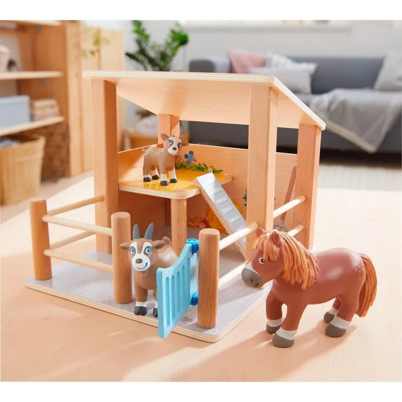 HABA Farm Animal Toys Set with 3 Exclusive Animals for Petting Zoo