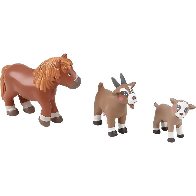 HABA Farm Animal Toys Set with 3 Exclusive Animals for Petting Zoo