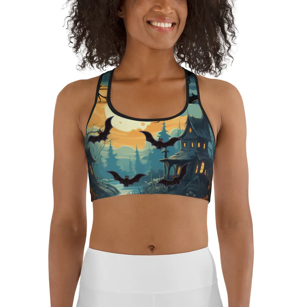 Halloween Bats Sports Bra