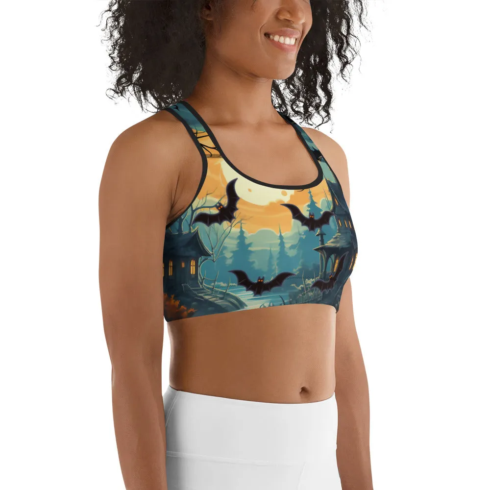 Halloween Bats Sports Bra