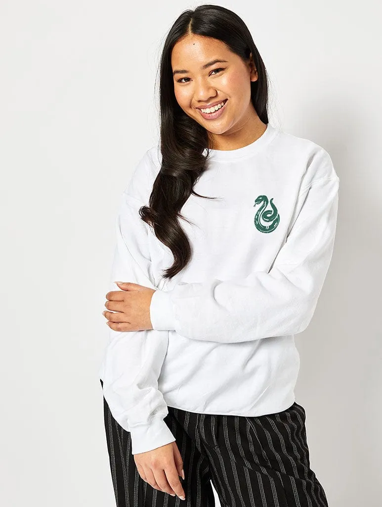 Harry Potter x Skinnydip Slytherin Sweatshirt In White