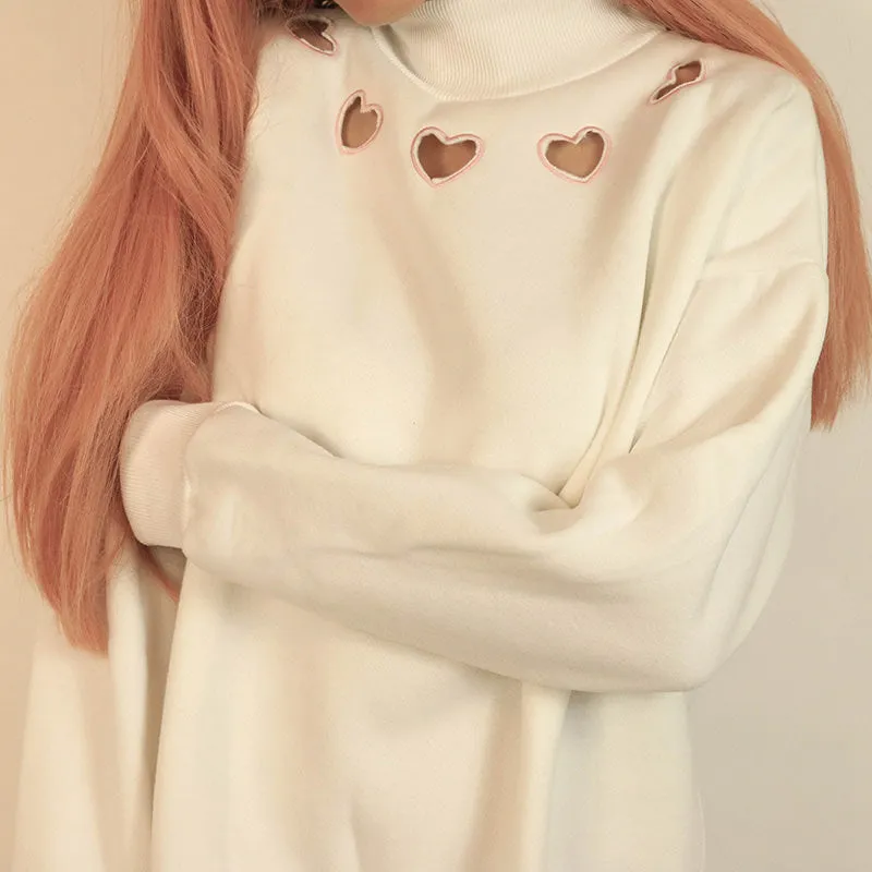 Heart Cut Out Sweatshirt