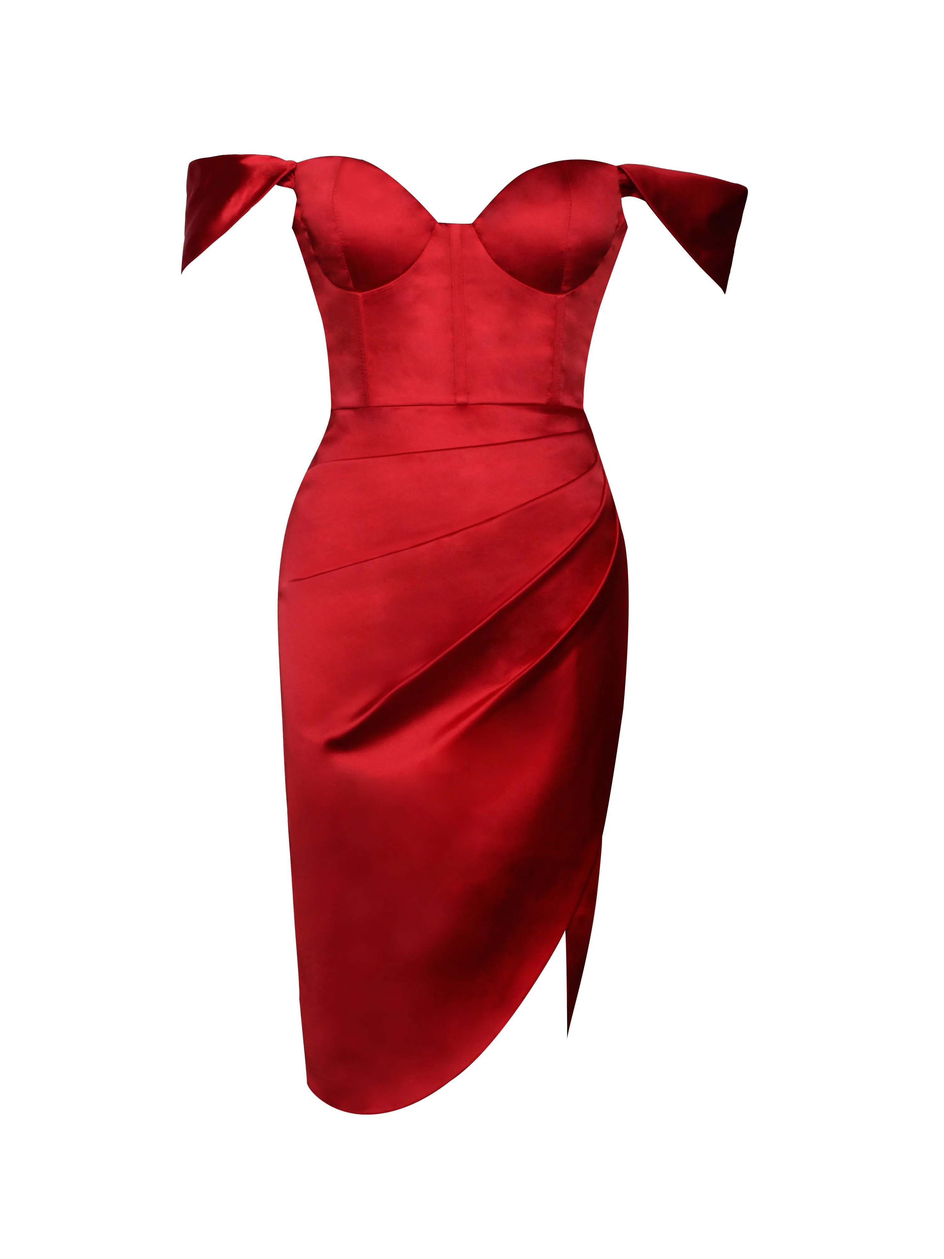 Hedy Red Satin Corset Dress