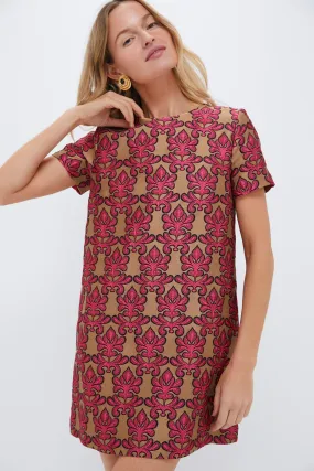 Herald Jacquard Mini Swing Dress