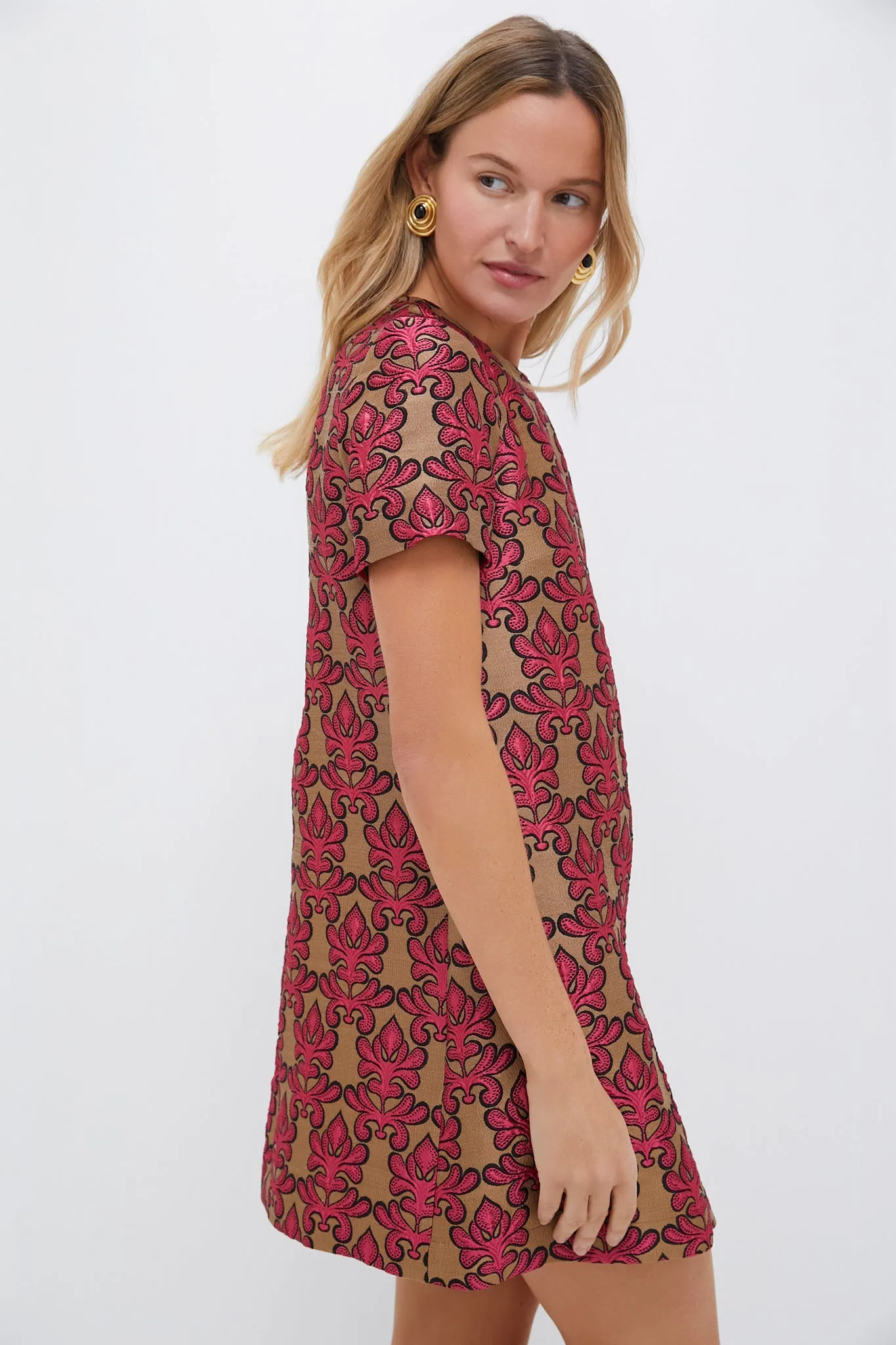 Herald Jacquard Mini Swing Dress