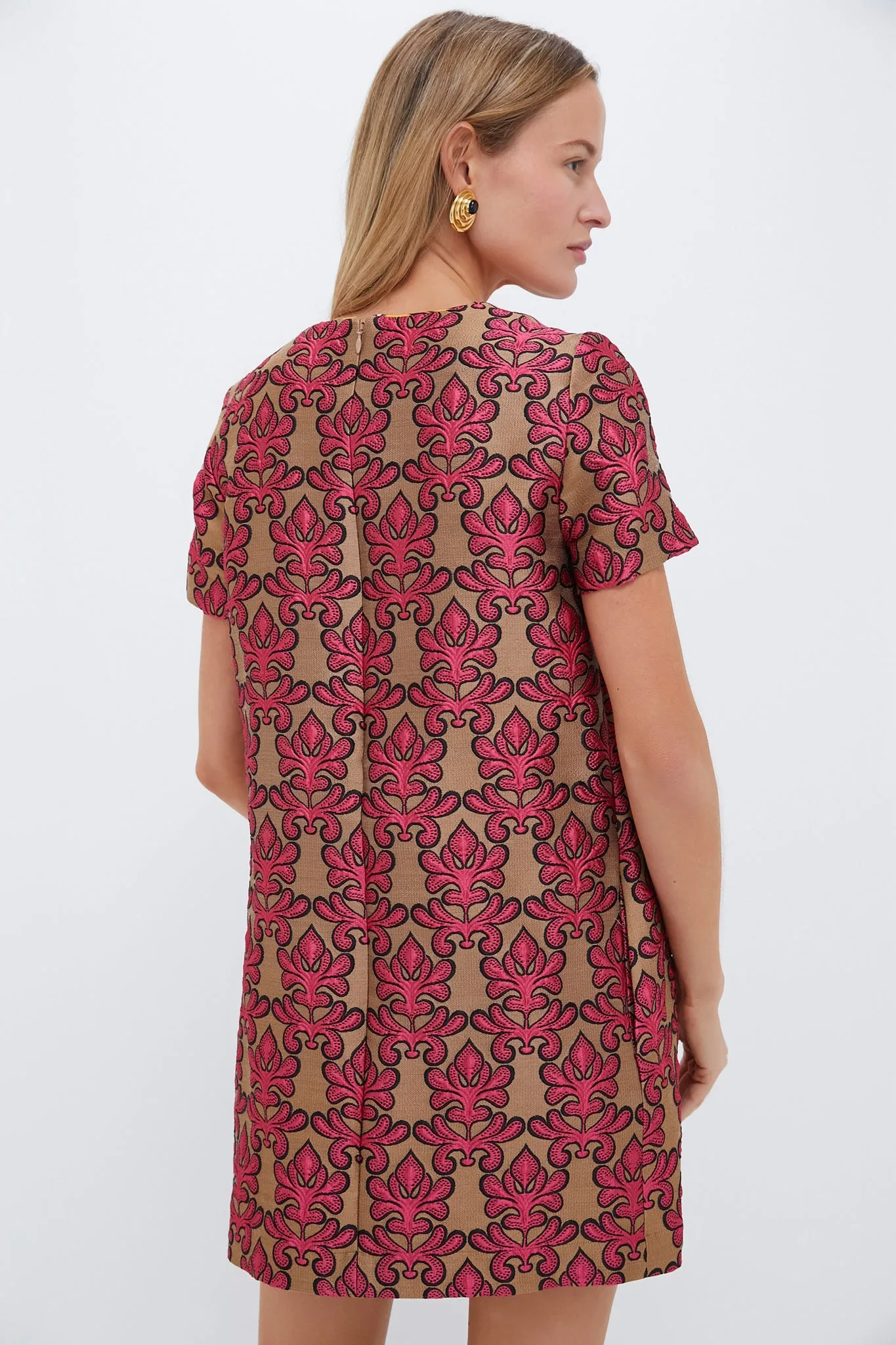 Herald Jacquard Mini Swing Dress