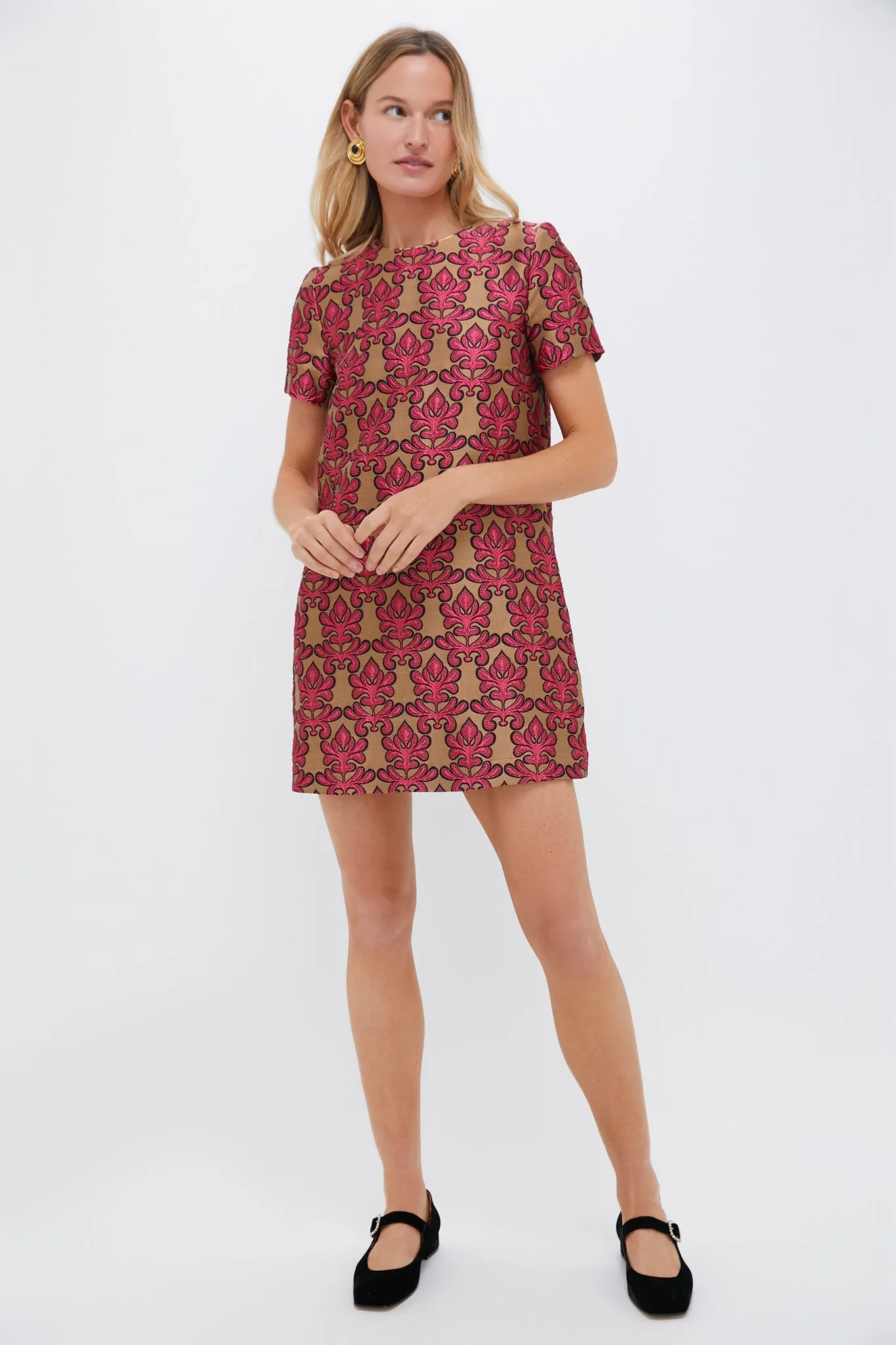 Herald Jacquard Mini Swing Dress