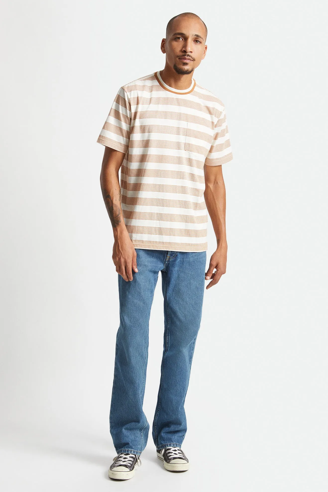 Hilt PCH Stripe S/S Pocket Knit - Off White/Lion