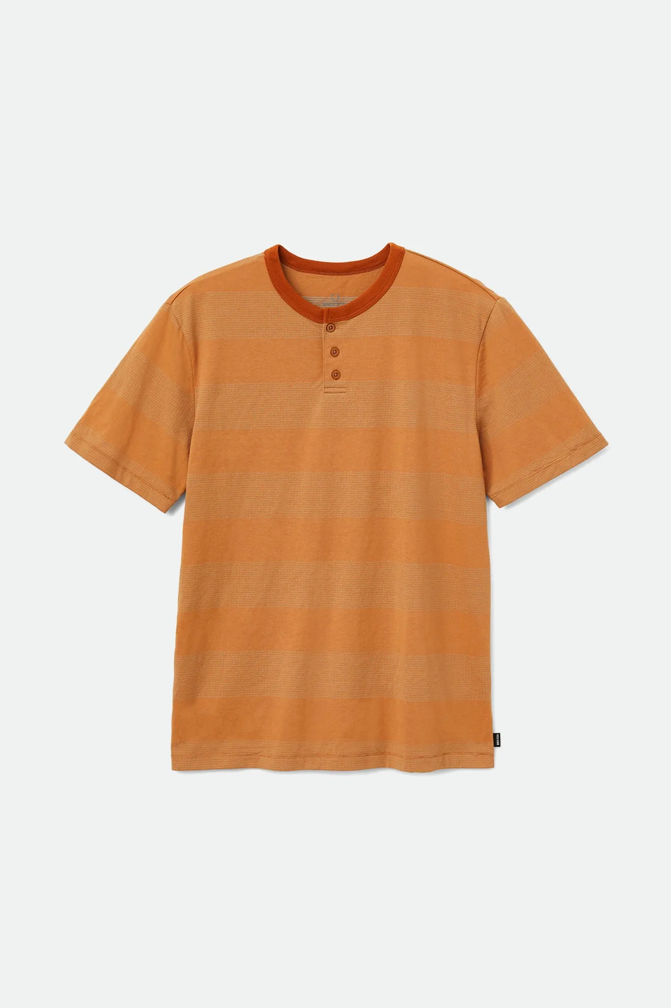 Hilt Stripe S/S Henley Knit - Caramel/Teal