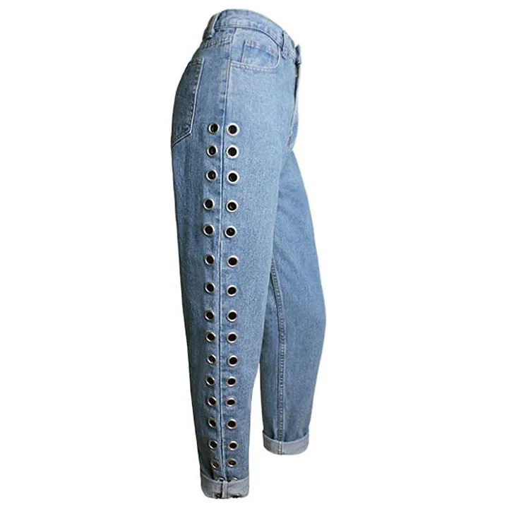 Holed Up Grommet Jeans