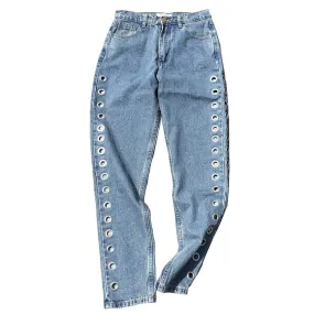 Holed Up Grommet Jeans