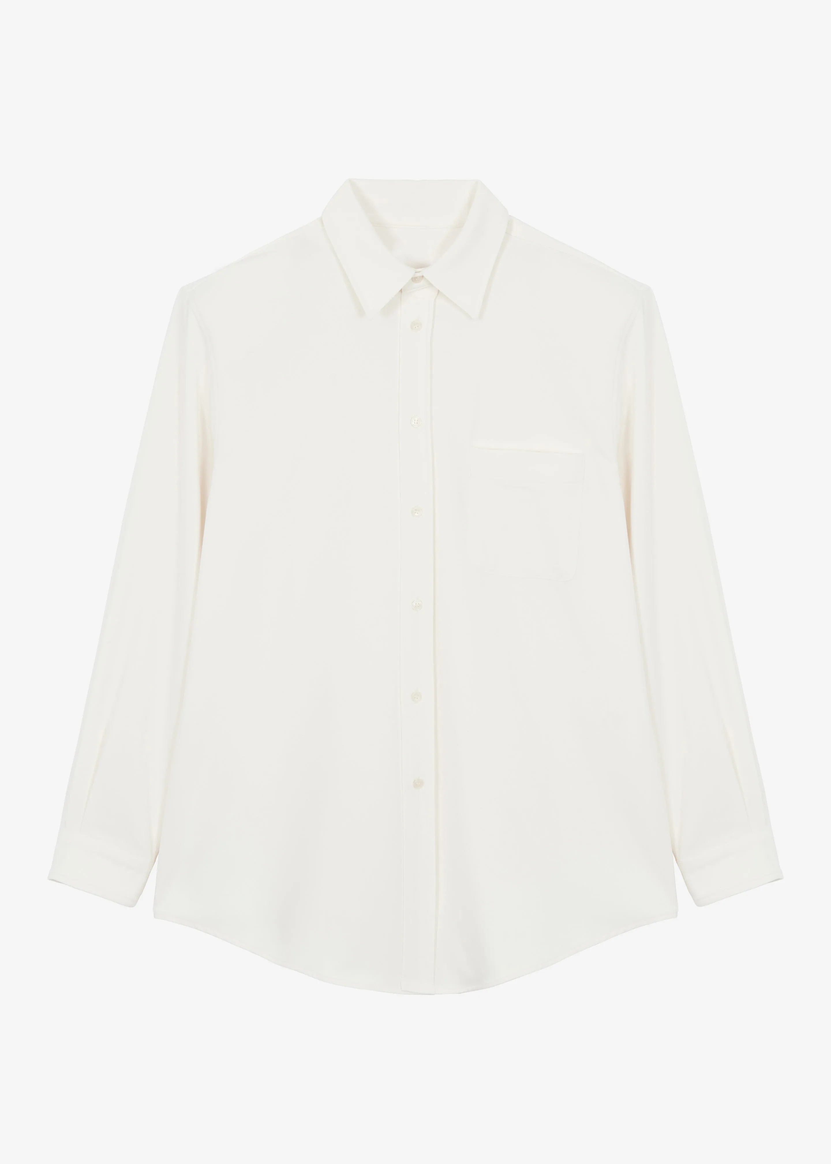 Hollis Padded Shoulder Shirt - Ivory